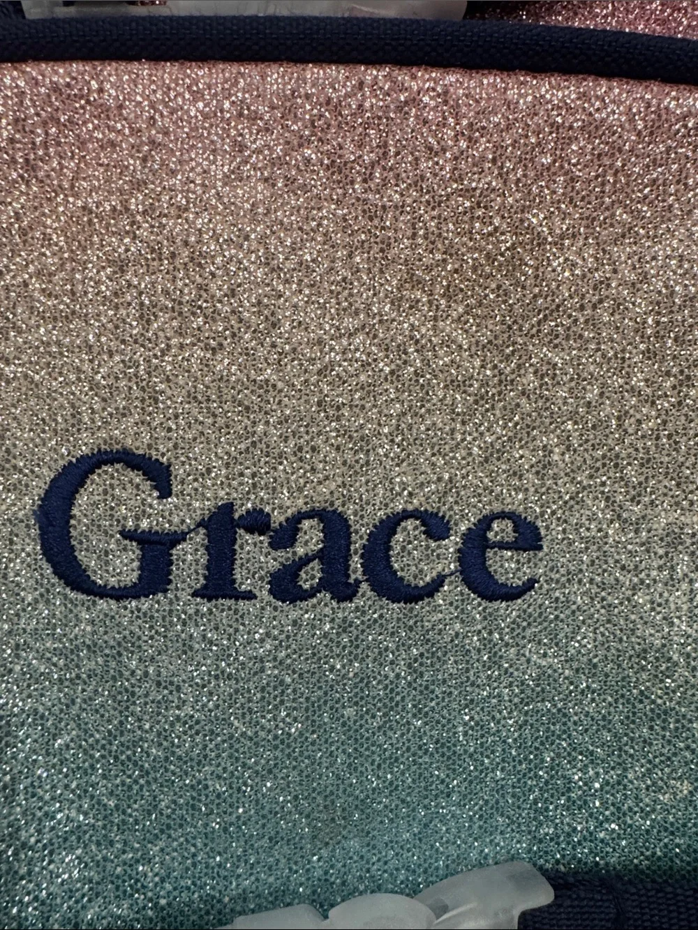 Pottery Barn Kids ombré name glitter